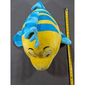 Jumbo Disney Flounder Plush Stuffed Animal Yellow Blue The Little Mermaid 21"